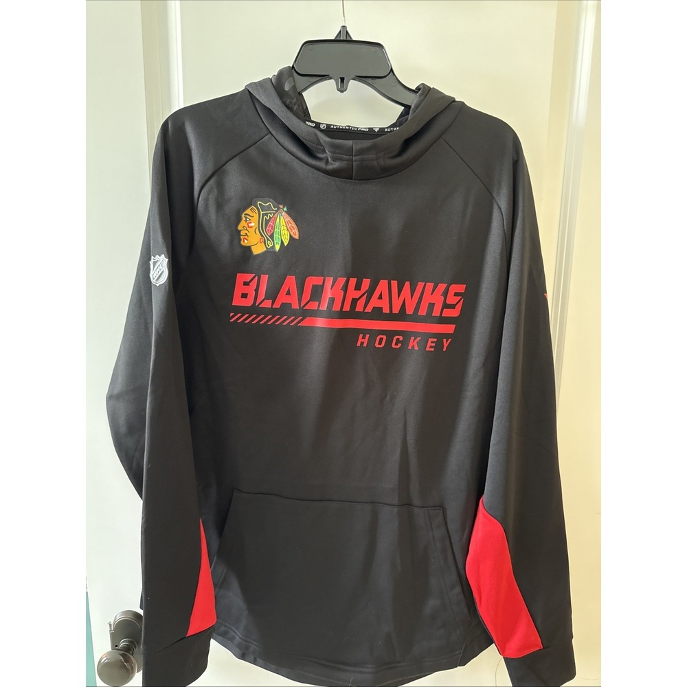 Chicago Blackhawks Fanatics Black Licensed‎ Hoodie Authentic Pro Size Men's L